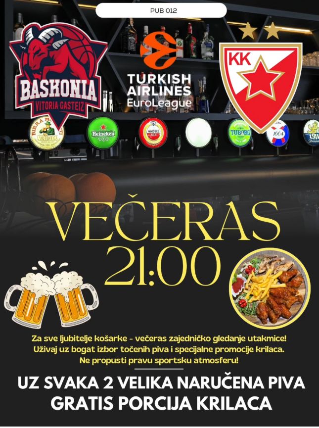Plakat: Baskonia – Crvena zvezda, PUB 012 Požarevac