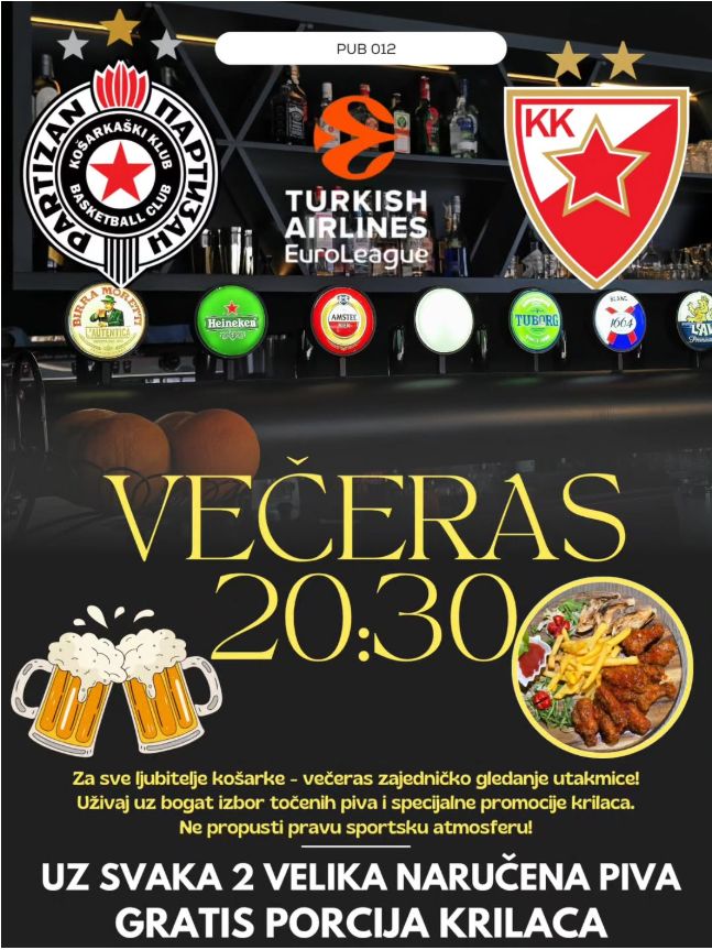 Plakat: Evroliga u PUB-u 012, PUB 012 Požarevac