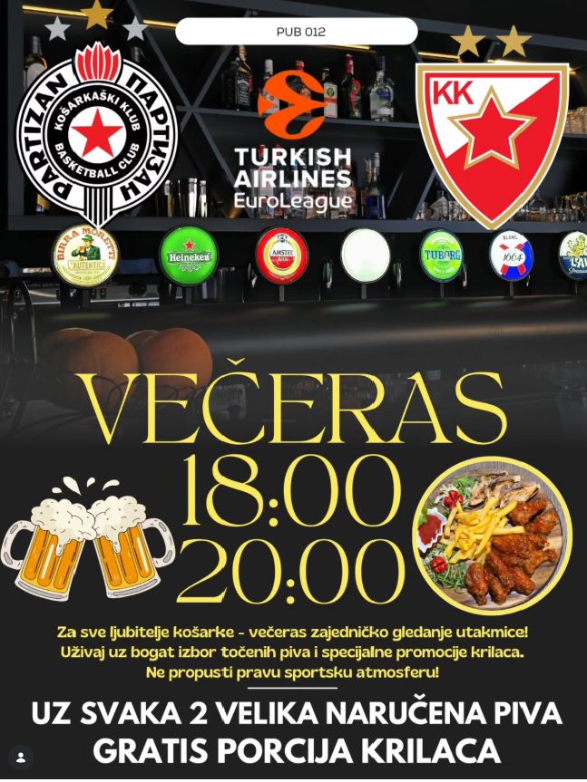 Plakat: Evroliga u PUB-u 012, PUB 012 Požarevac