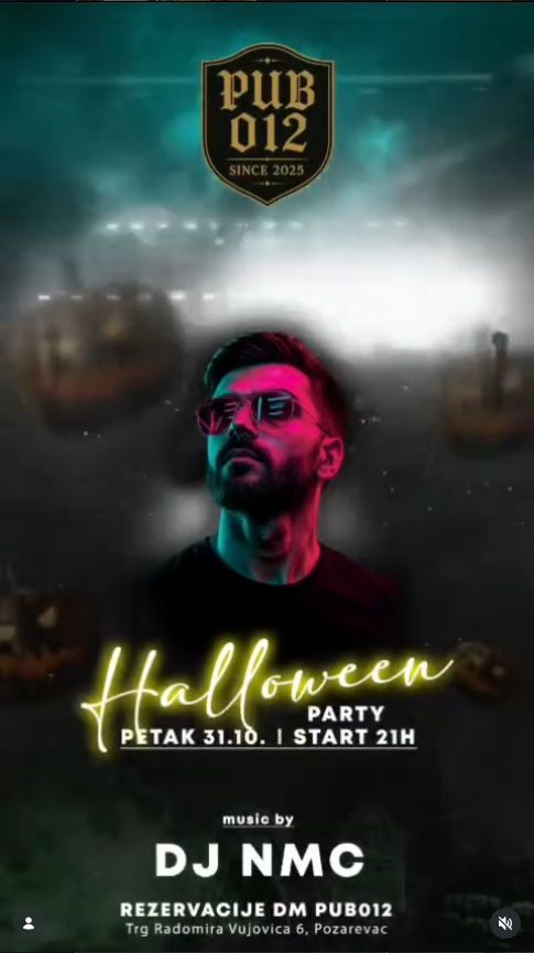 Plakat: Halloween u PUB-u 012, PUB 012 Požarevac