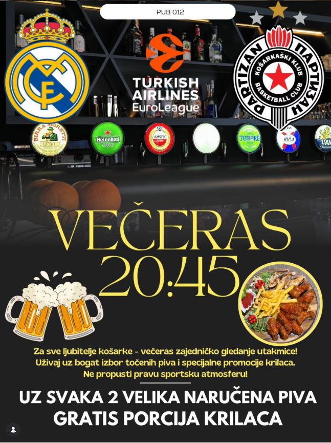 Plakat: Real Madrid – Partizan, PUB 012 Požarevac