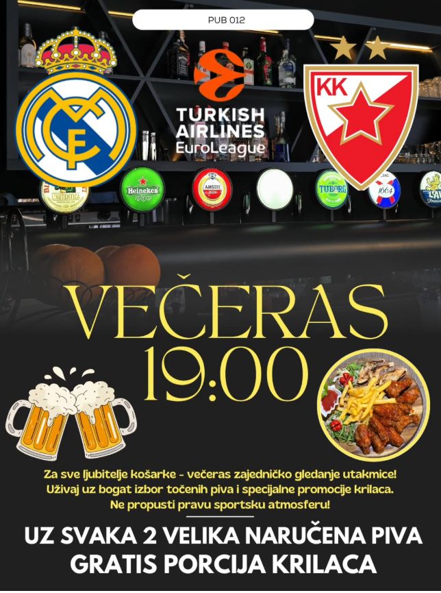 Plakat: Real Madrid – Crvena zvezda, PUB 012 Požarevac